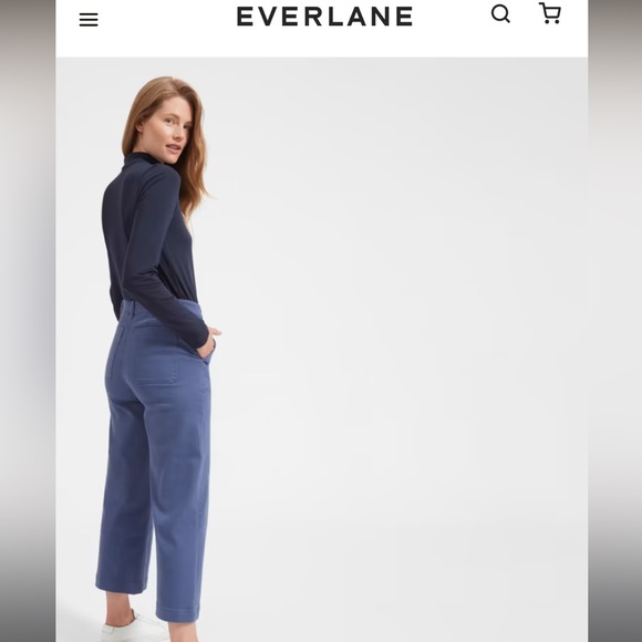 Everlane Wide Leg crop- dark blue - Picture 2 of 10